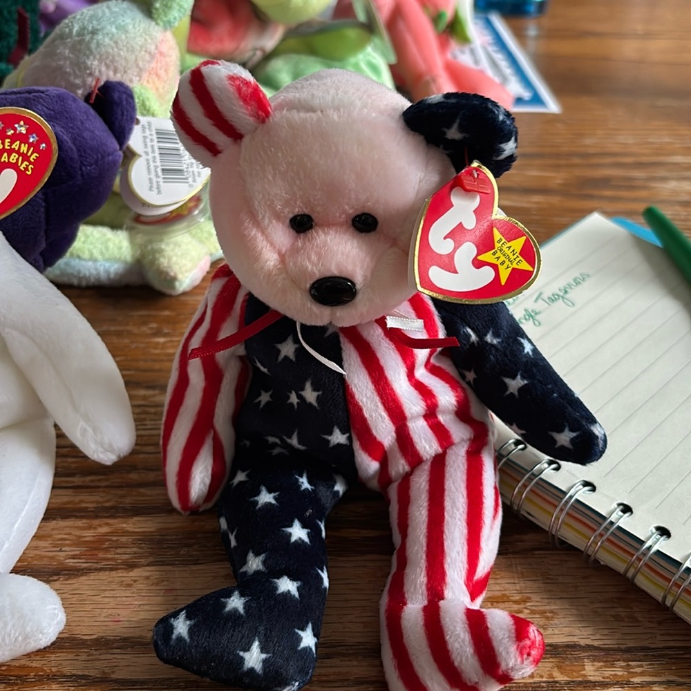 Retired Spangle TY BB with pink head error tag